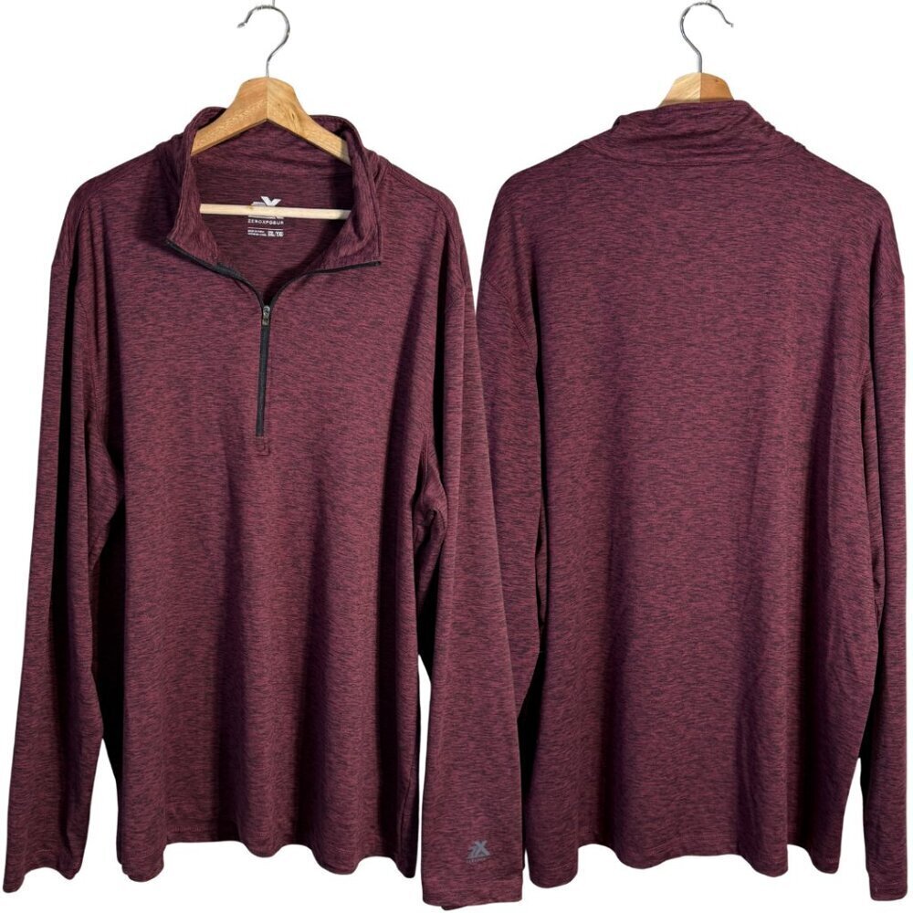 ZeroXposur 1/4 Zip Pullover Jacket Men's XXL Maroon Quick Dry Performance Wear - Picture 1 of 12